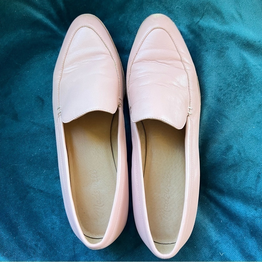 MADEWELL PINK LEATHER SLIP ON “FRANCIS” LOAFERS SIZE 8.5